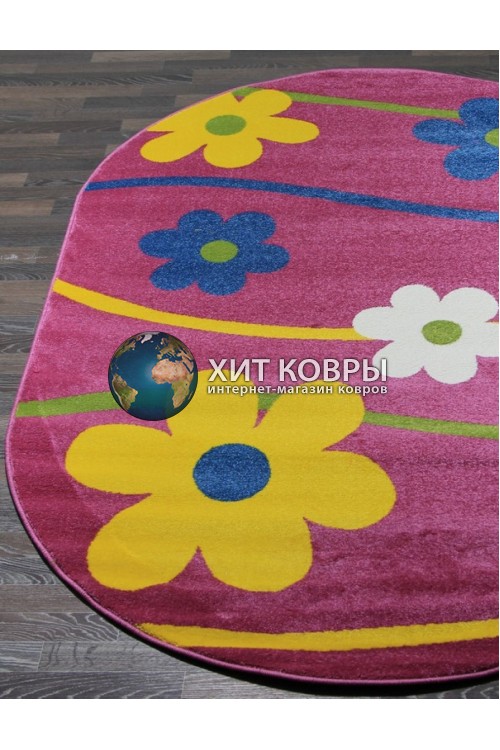 Российский ковер Кристалл 1021 Розовый овал